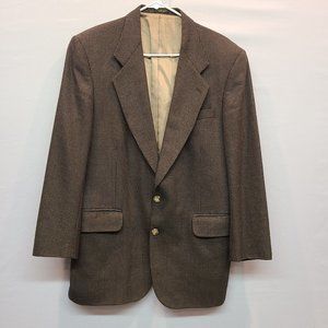 Oscar de la Renta Suit Jacket Blazer Mens 40 R Brown Black Houndstooth
